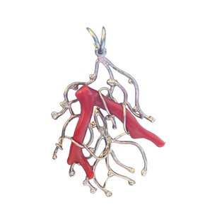 Italian Sterling 925 Mediterranean Coral Pendant ★1155 NA – Amalfi Coast